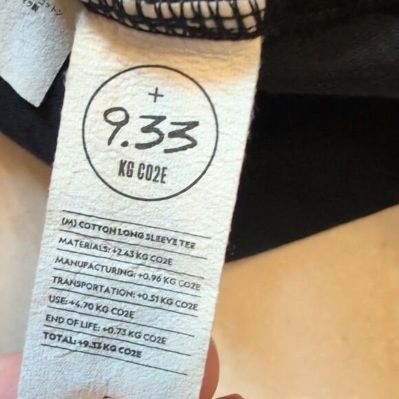 NWT Allbirds Organic Cotton Long Sleeve Tee Natural Black men's Size S - Picture 7 of 10